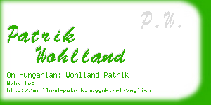 patrik wohlland business card